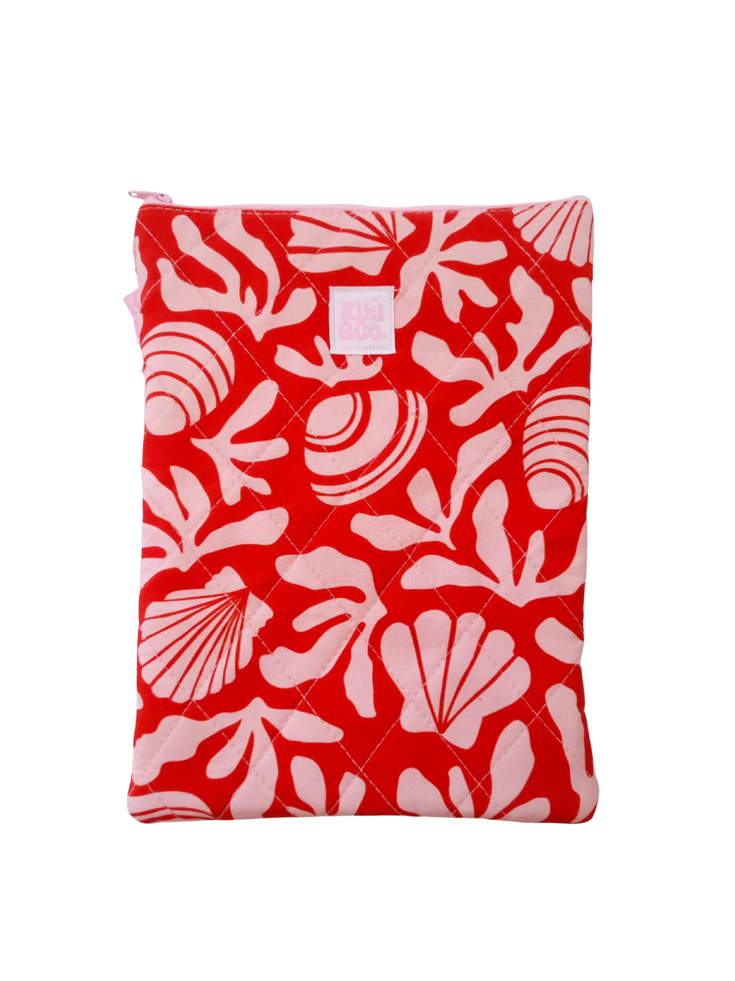 Quilted Book Sleeve - Red Shells
