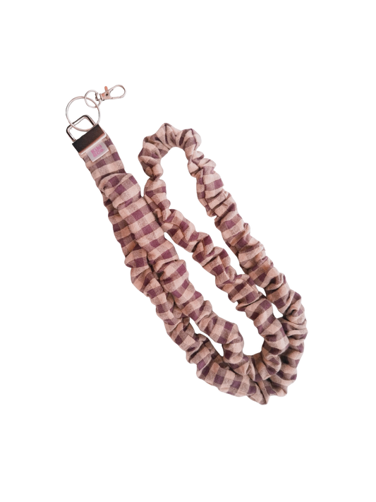 Scrunchie Lanyard - Mocha Gingham