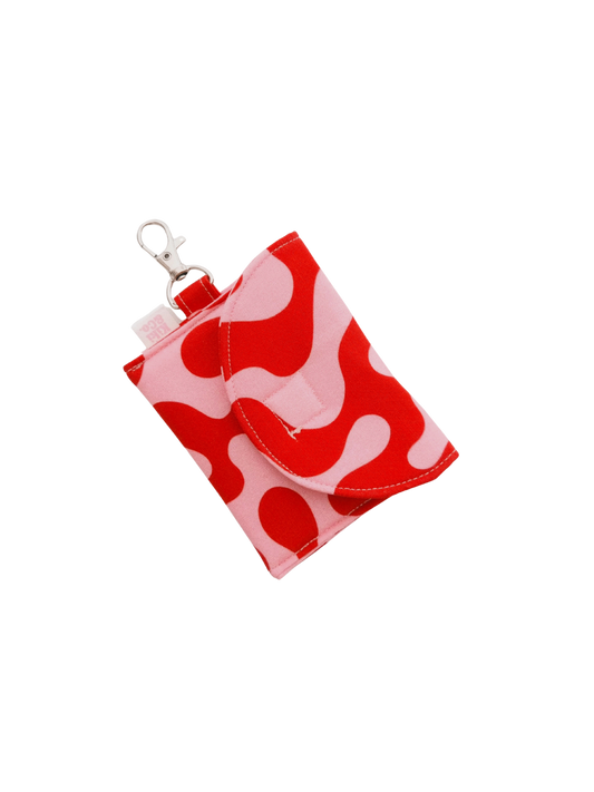 Earbud Pouch - Red/Pink Swirls