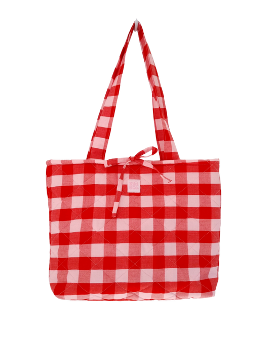 Quilted Tote - Red Gingham