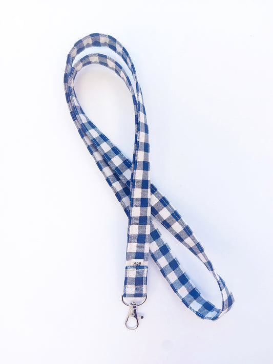 Lanyard - Black and Tan Gingham