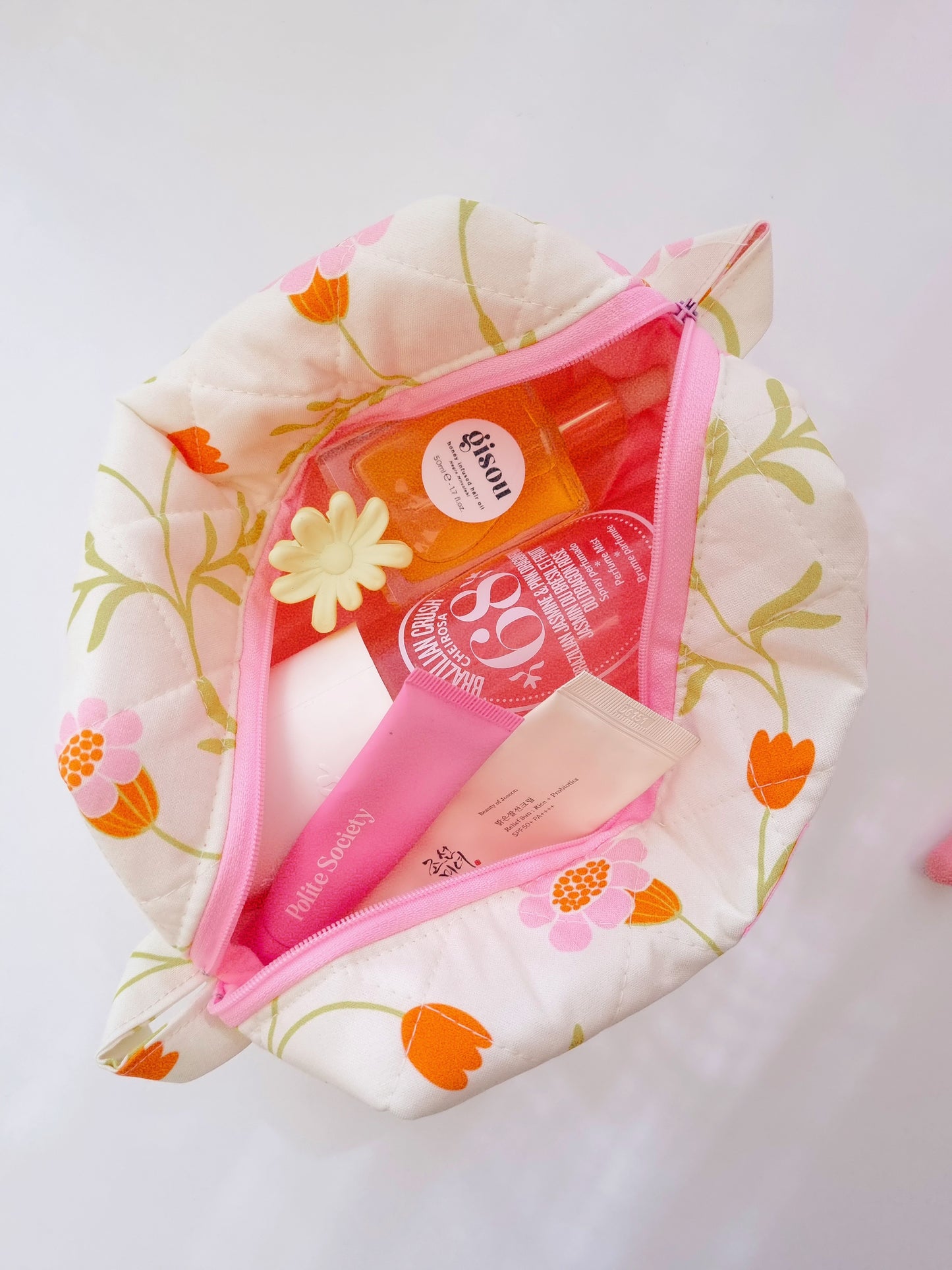 Quilted Makeup Bag- Willow Floral