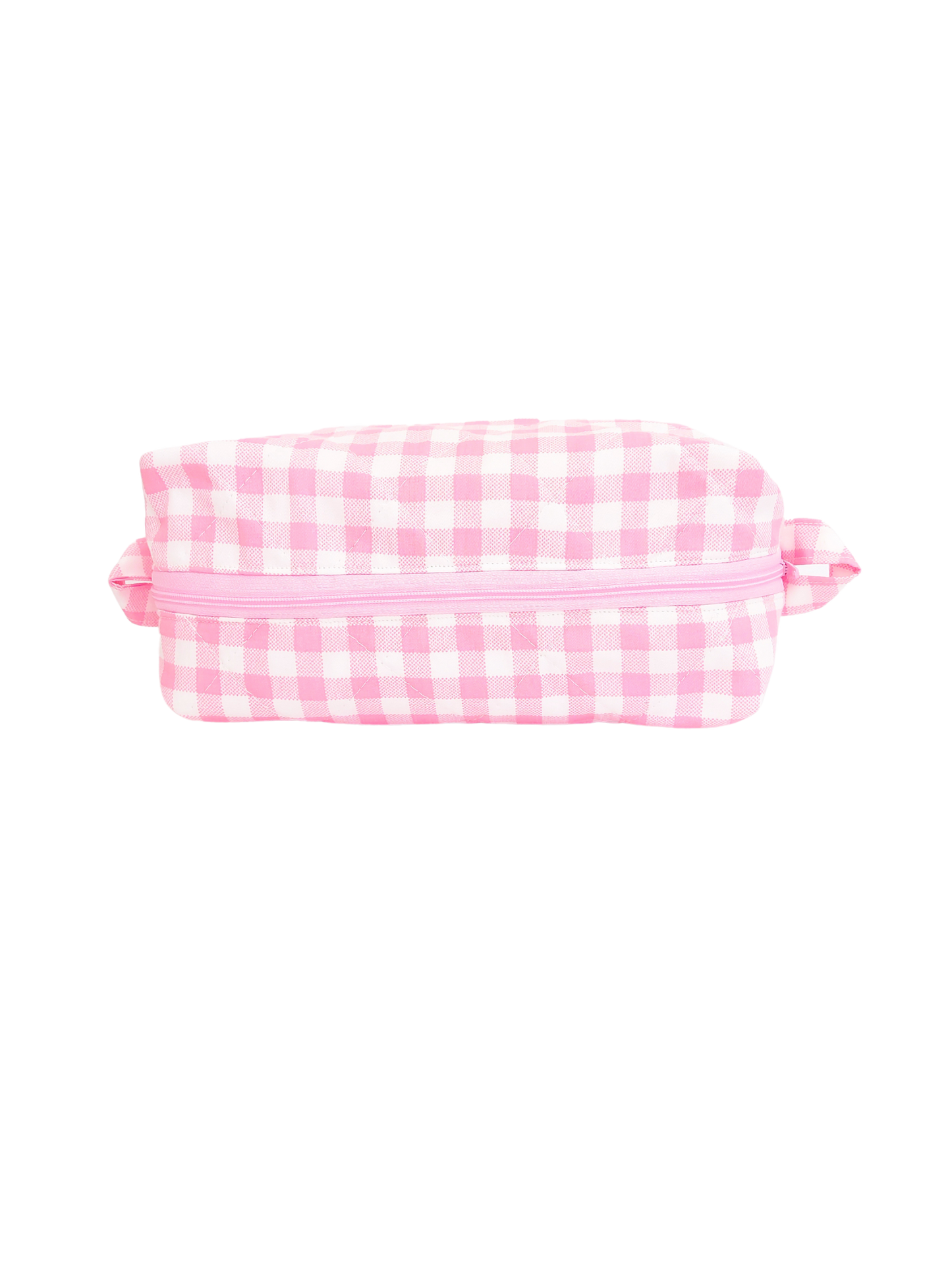 Quilted Makeup Bag- Pink Gingham