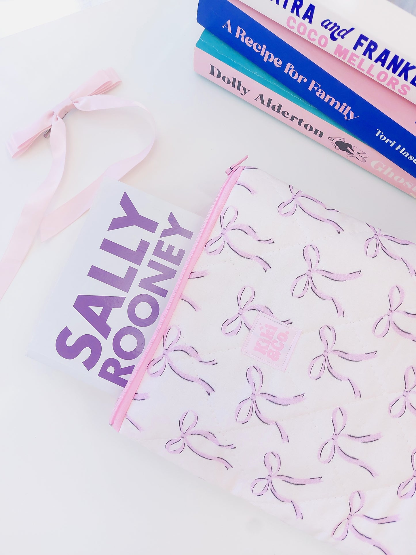 Quilted Book Sleeve - Lilac Bows