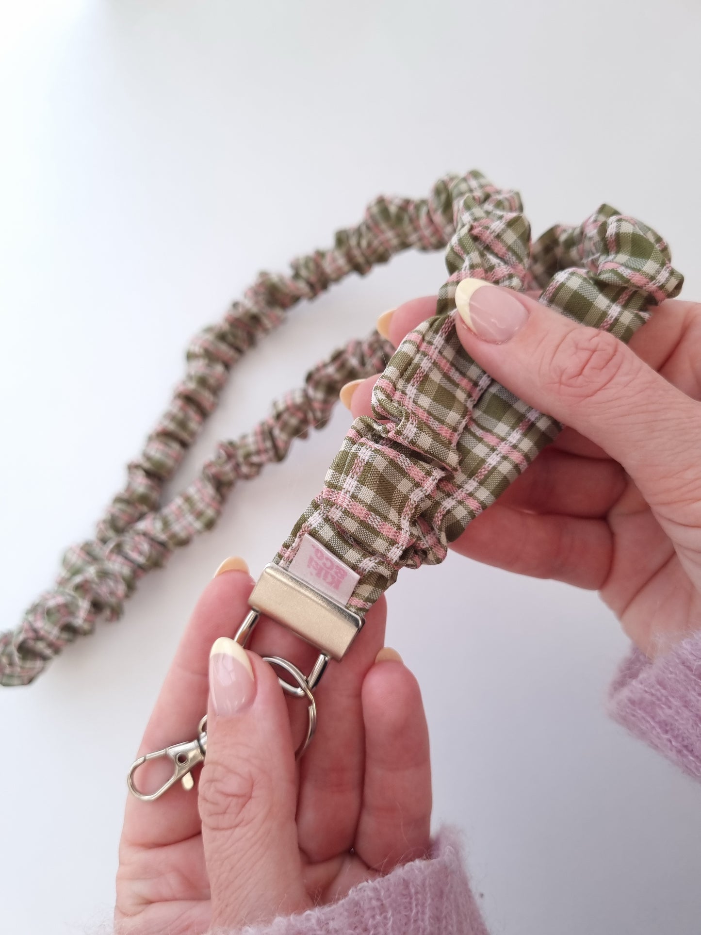 Scrunchie Lanyard - Green Plaid