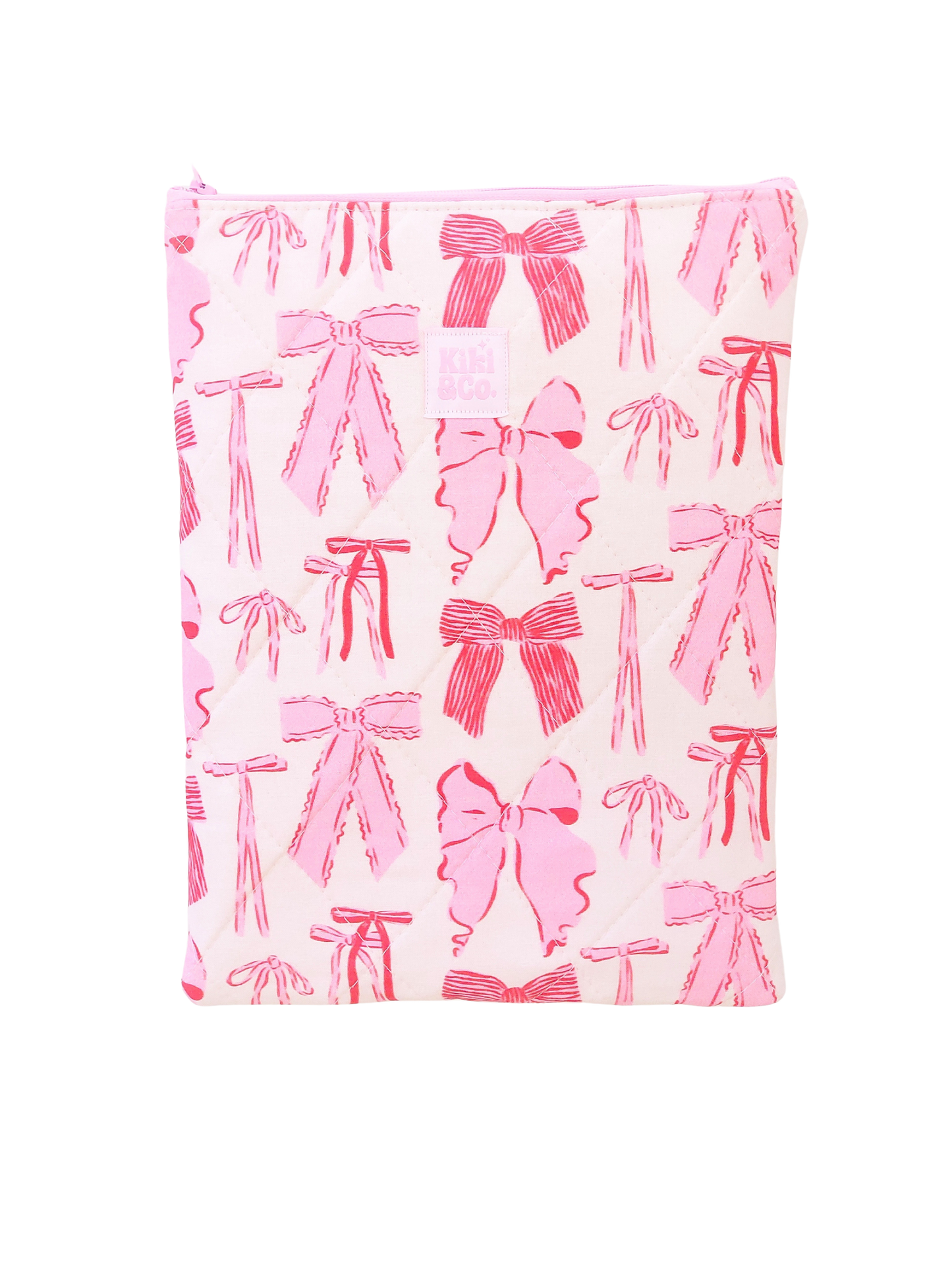 Quilted Book Sleeve - Red/Pink Bows