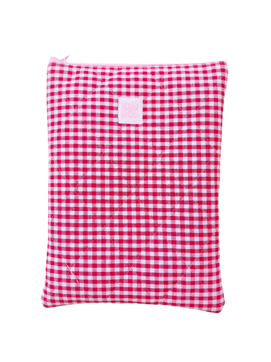 Quilted Book Sleeve - Red Gingham
