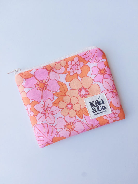Zipper Pouch - Tropical Pink - select size