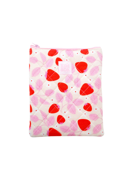 Quilted eReader Sleeve - Strawberries