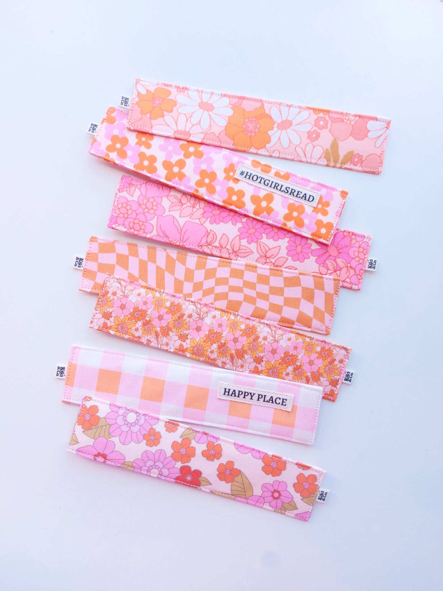 Bookmark - Pink orange check