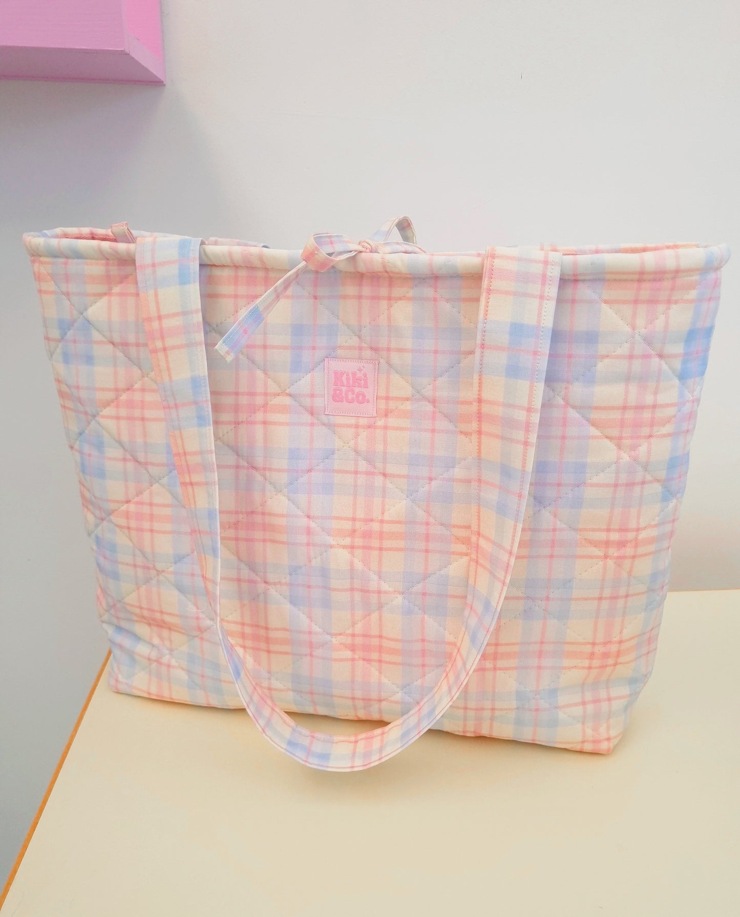 Quilted Tote - Spring Plaid