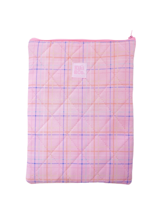 Quilted Book Sleeve - Pastel Plaid