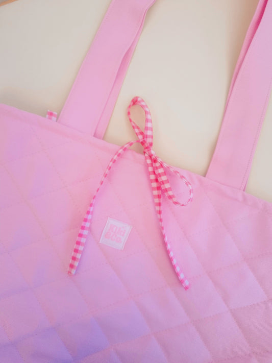 Quilted Tote - Candy Pink
