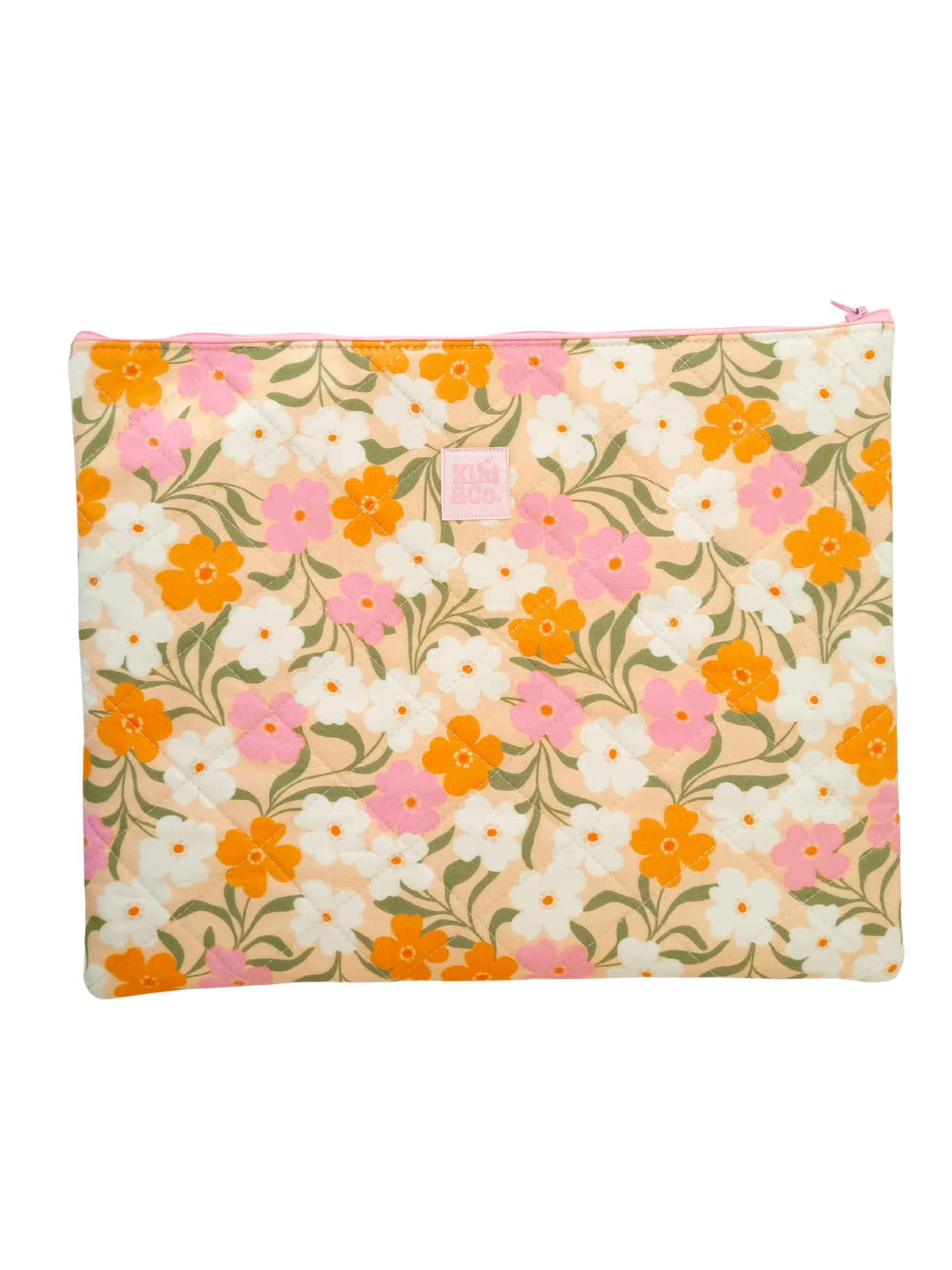 Quilted Laptop Sleeve - Beachy Floral