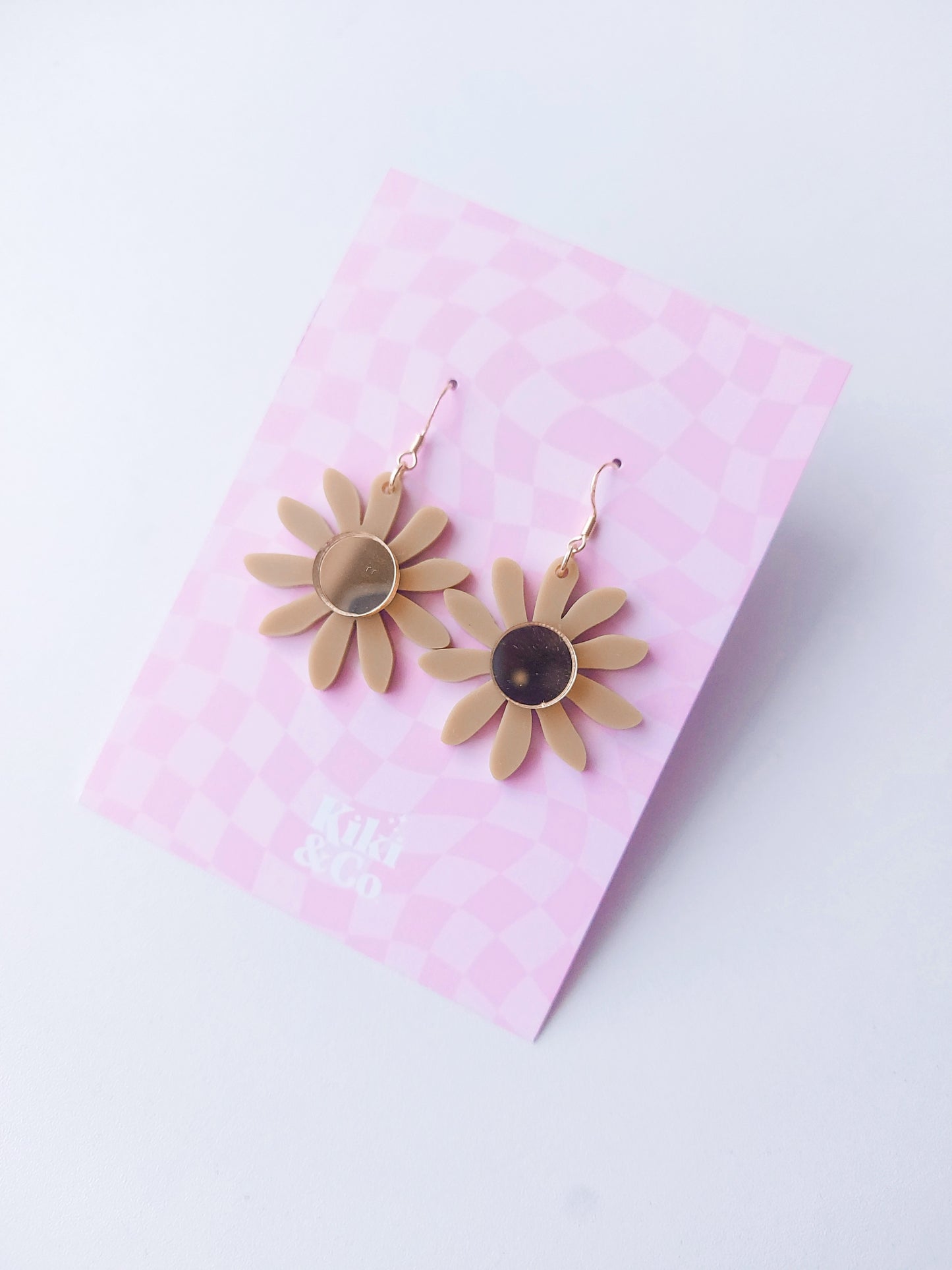 Aster Earrings - Olive/Gold Mirror