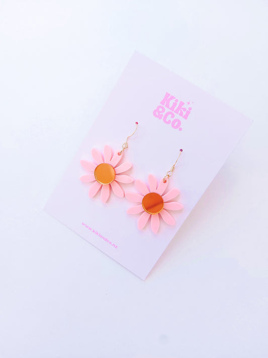 Aster Earrings - Pink/Orange mirror