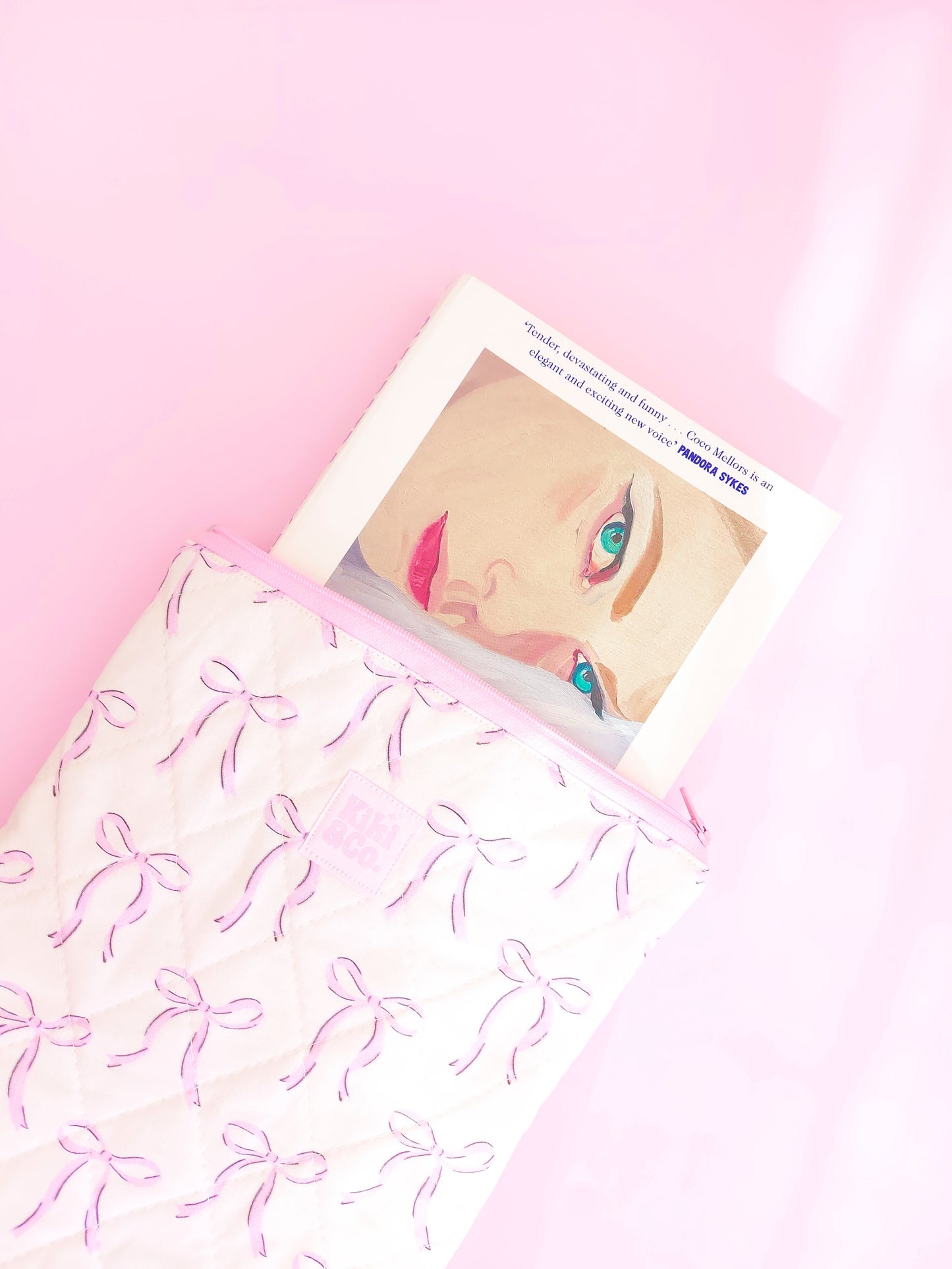 Quilted Book Sleeve - Lilac Bows