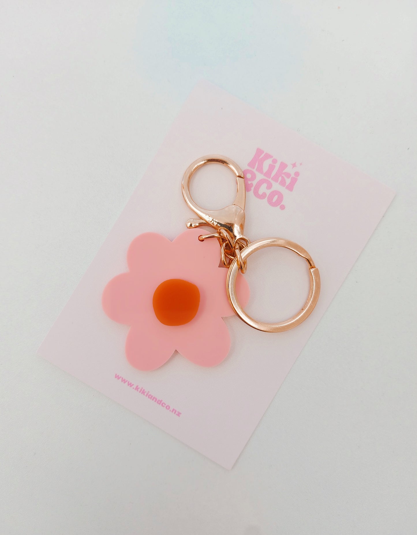 Daisy keyring -  Pink/Orange