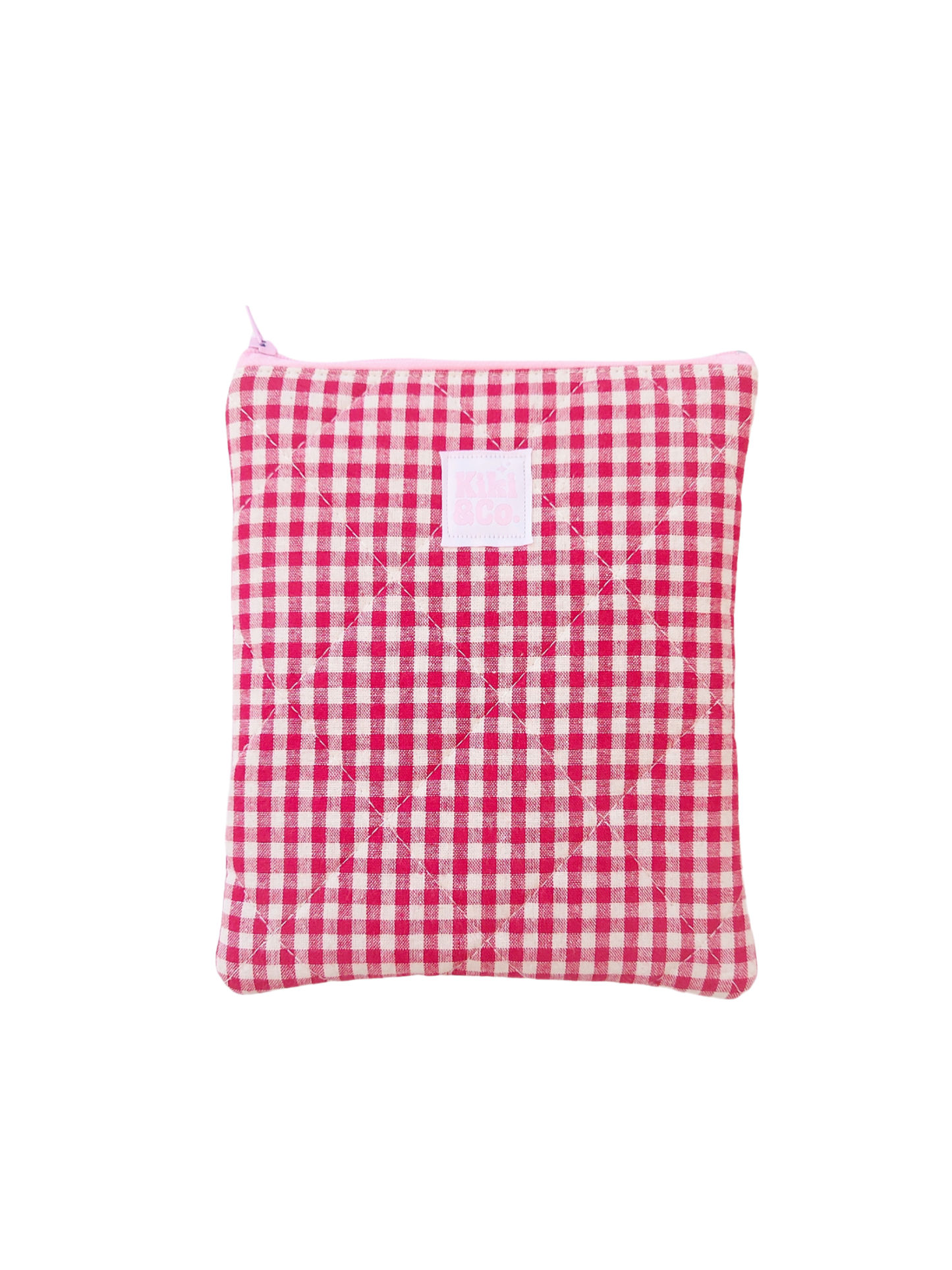 Quilted eReader Sleeve - Red Gingham