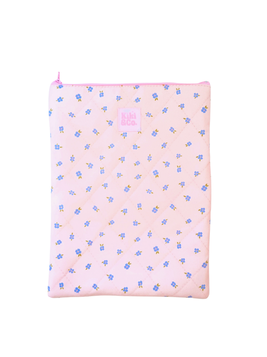 Quilted Book Sleeve - Forget me not