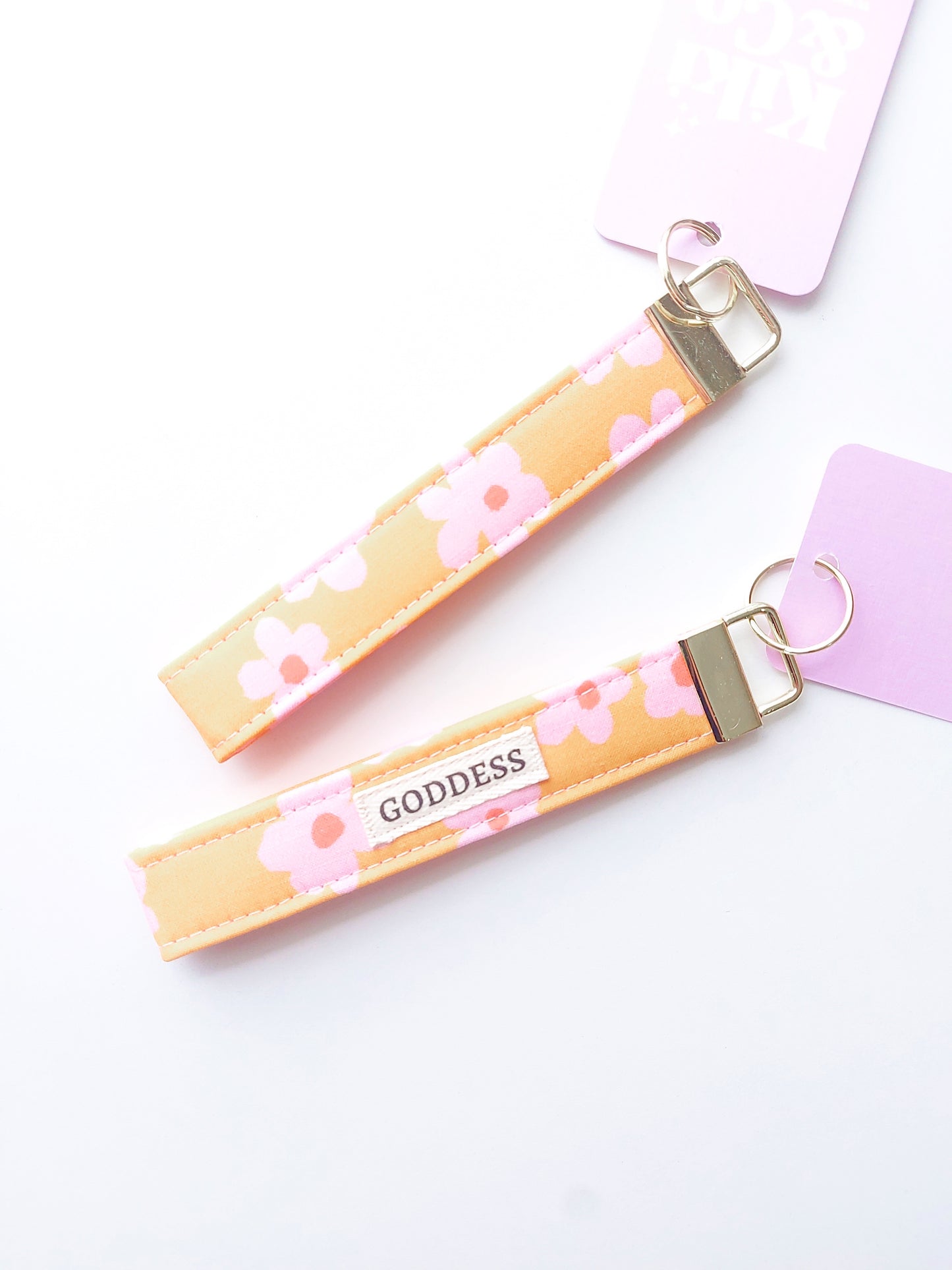 NEW Keychain - Pink & Mustard Joy