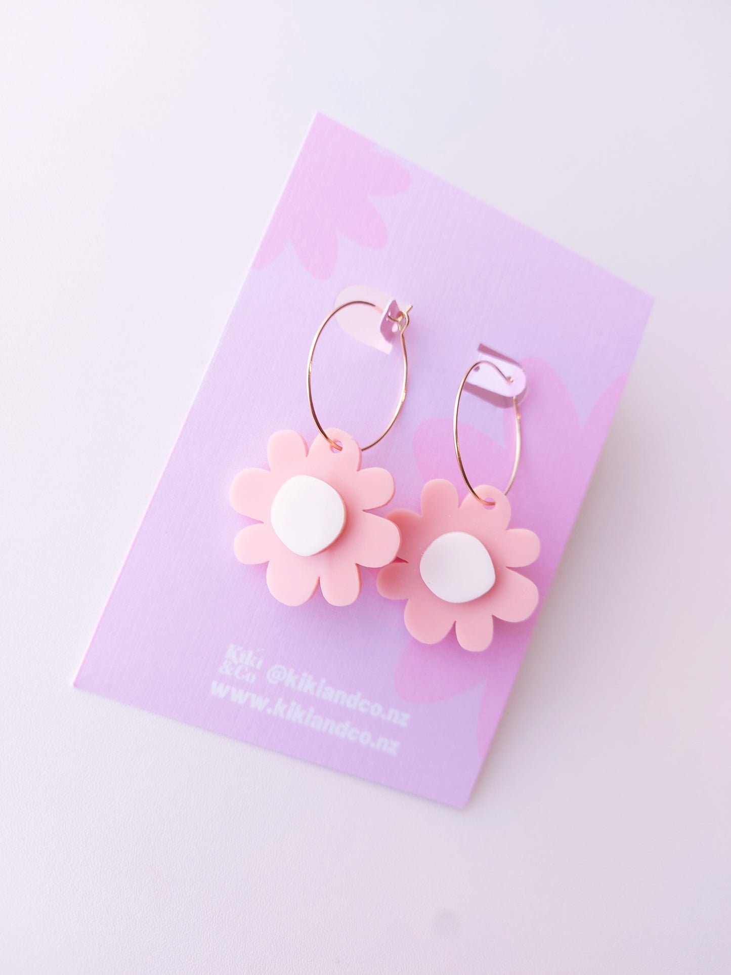 Flora Earrings - Dusk Pink/Cream