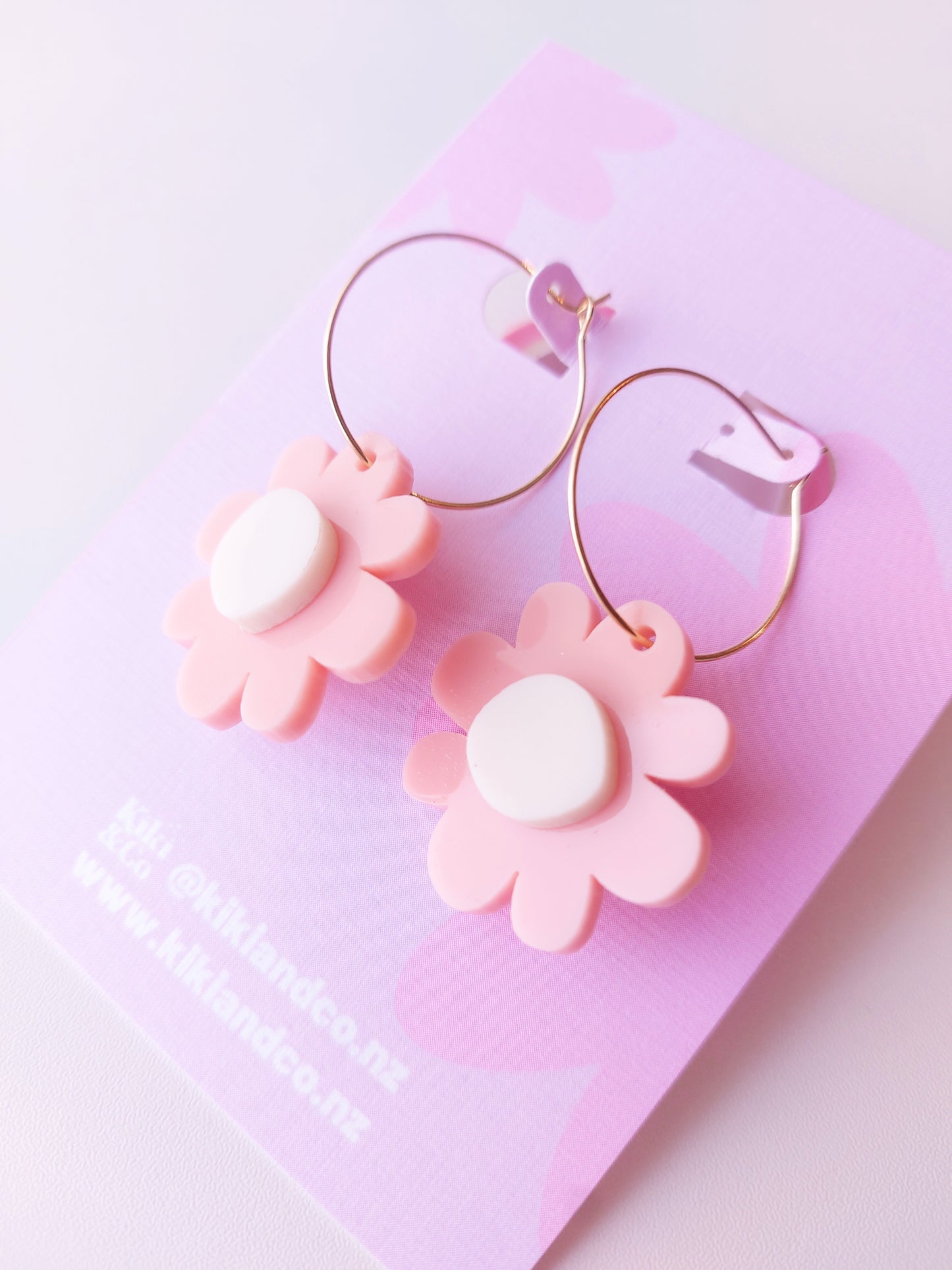 Flora Earrings - Dusk Pink/Cream
