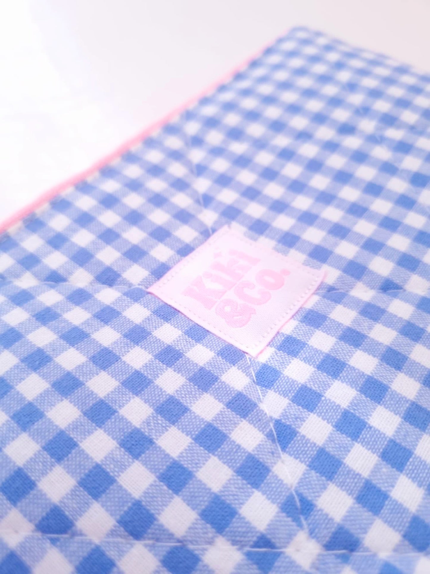 Quilted Book Sleeve - Blue Gingham