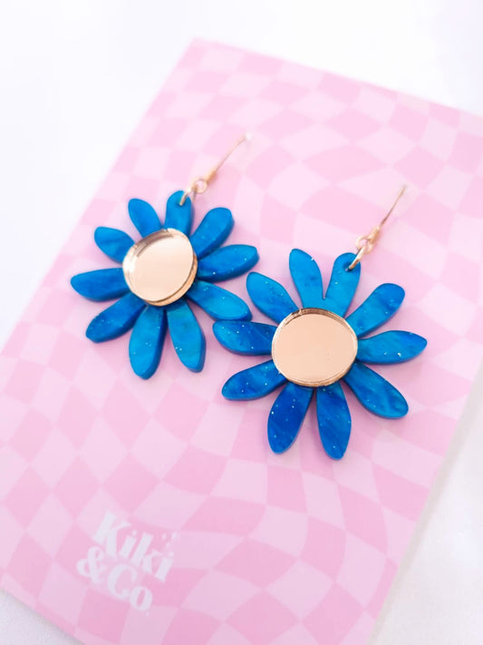 Aster Earrings - Blue/Gold