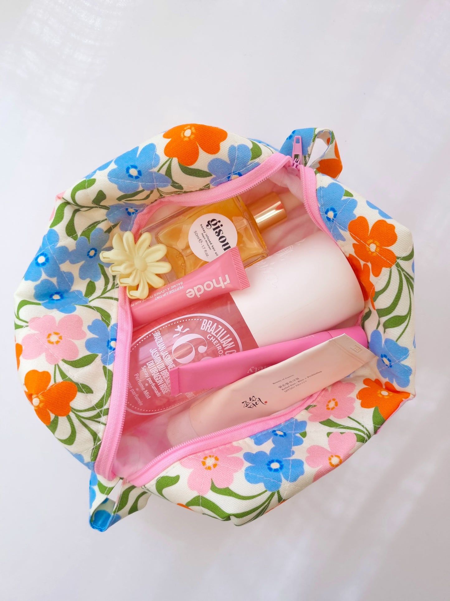 Quilted Makeup Bag- Coastal Floral