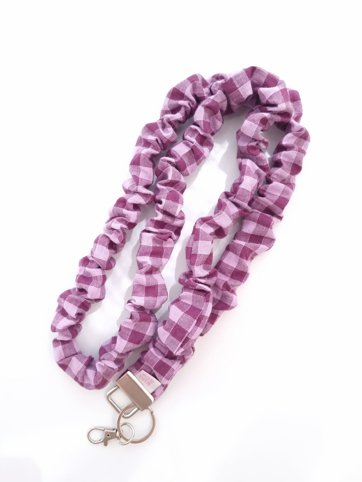Scrunchie Lanyard - Plum Gingham