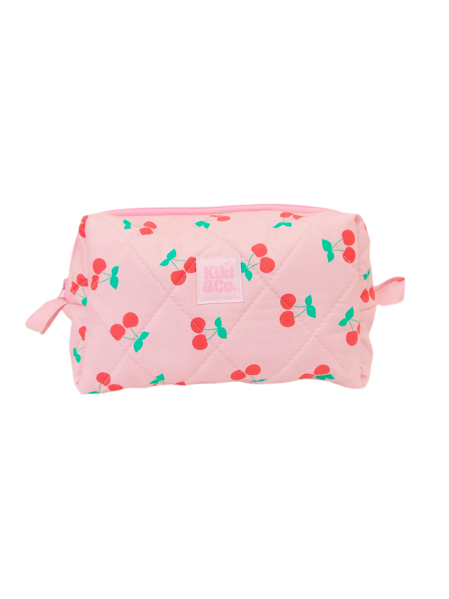 Quilted Makeup Bag- Cherry