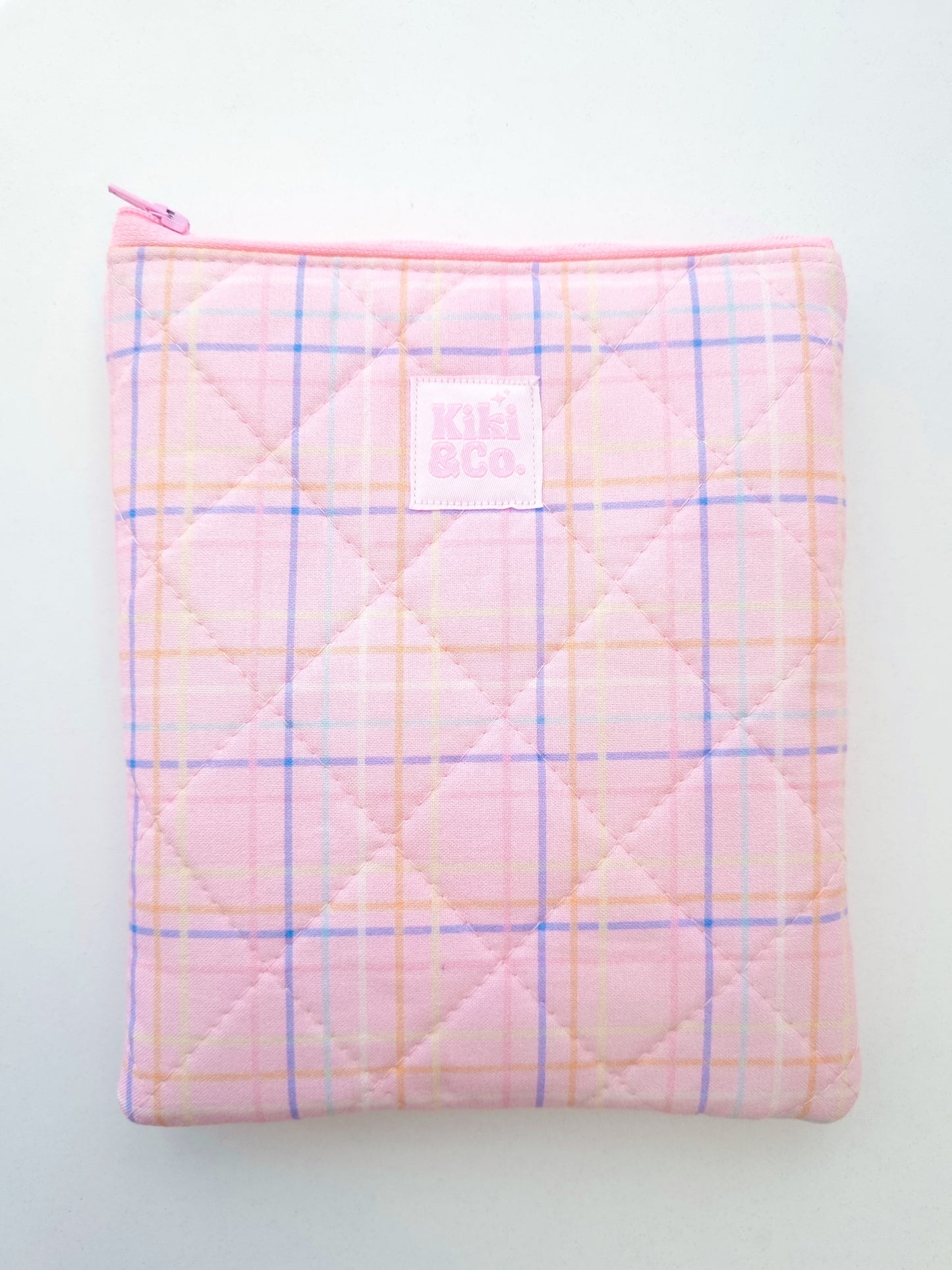 Quilted eReader Sleeve - Pastel Plaid