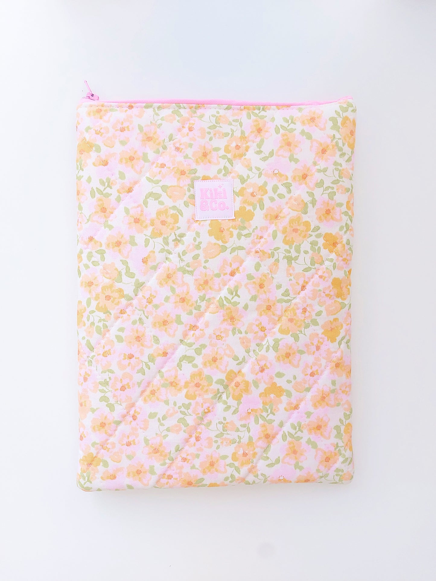 Quilted Book Sleeve - Camellia