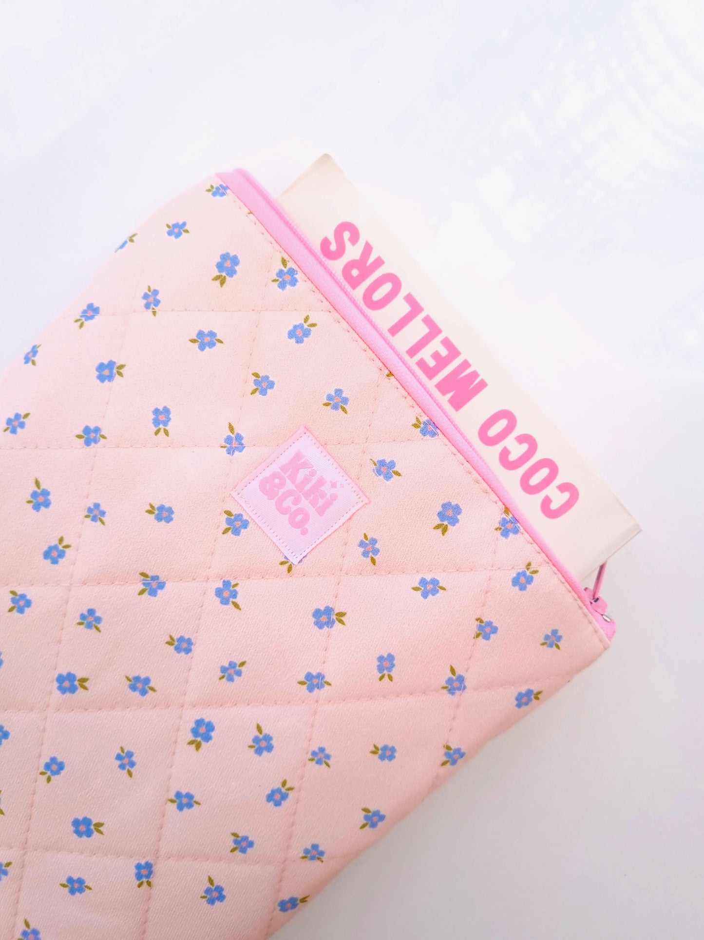 Quilted Book Sleeve - Forget me not