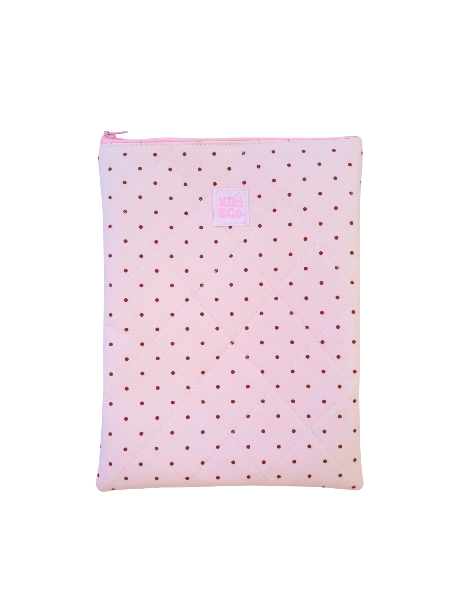 Quilted Book Sleeve - Pink Polka Dot