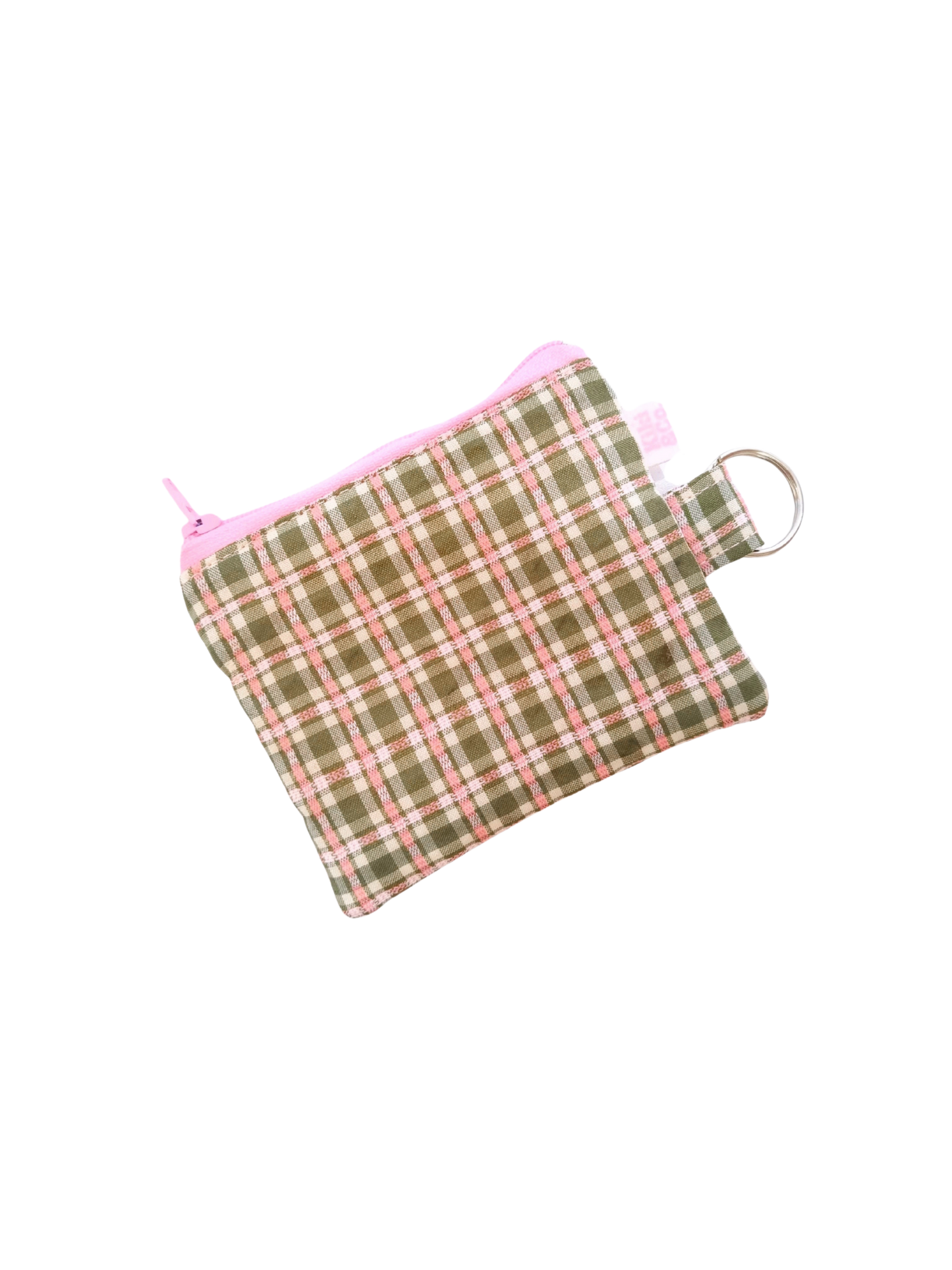 Keychain Zipper Pouch- Green Plaid