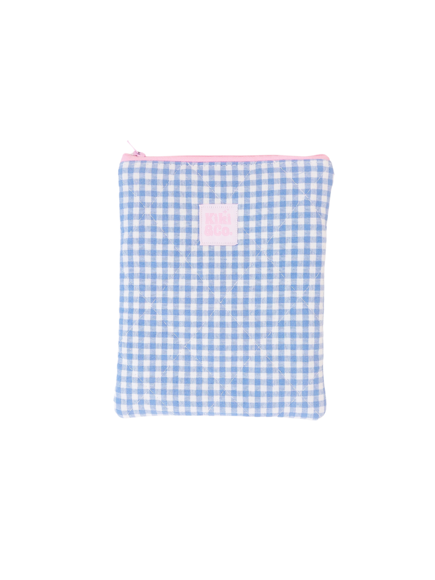 Quilted eReader Sleeve - Blue Gingham
