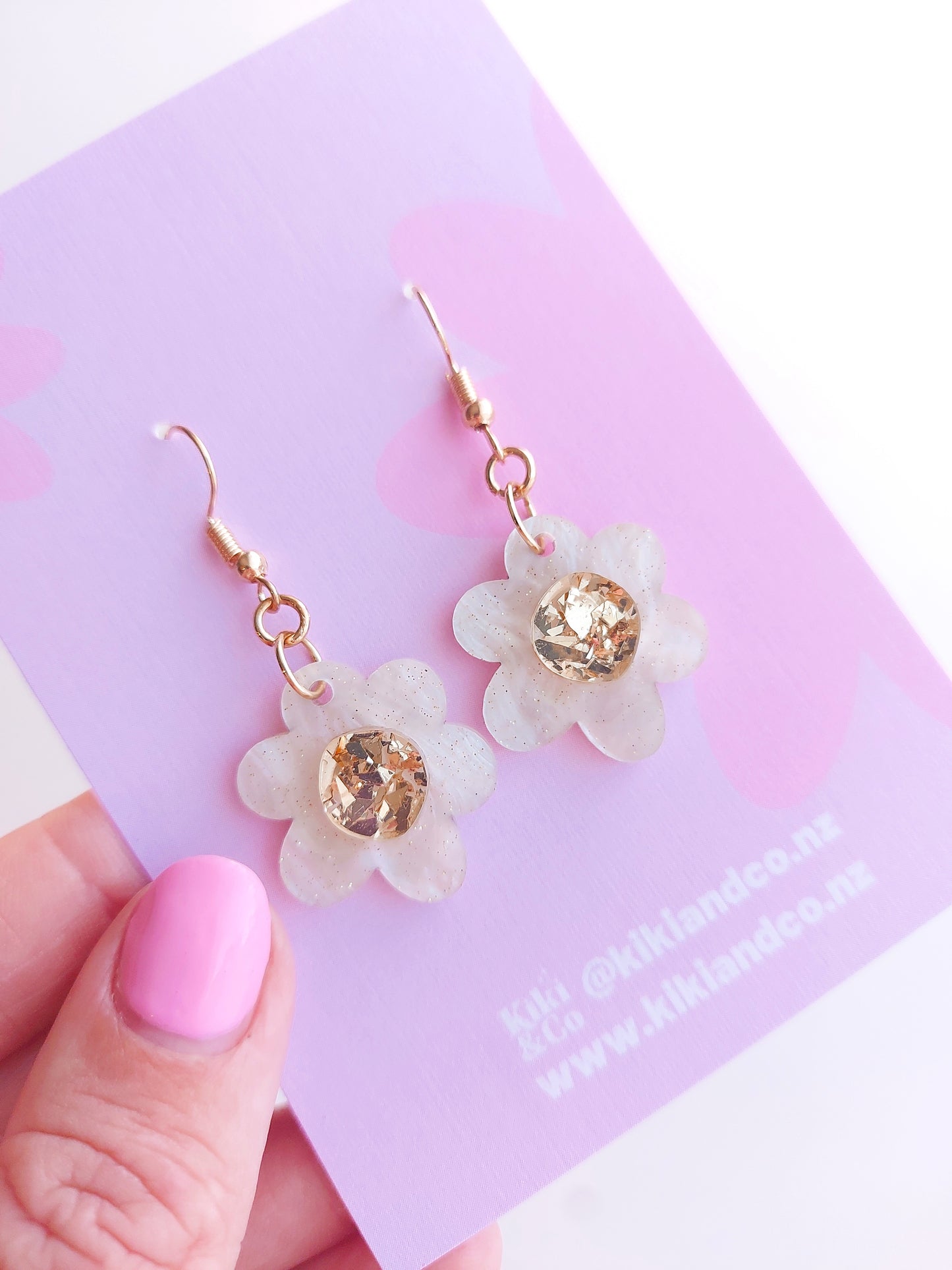 Ally Earrings - Pearl/Gold