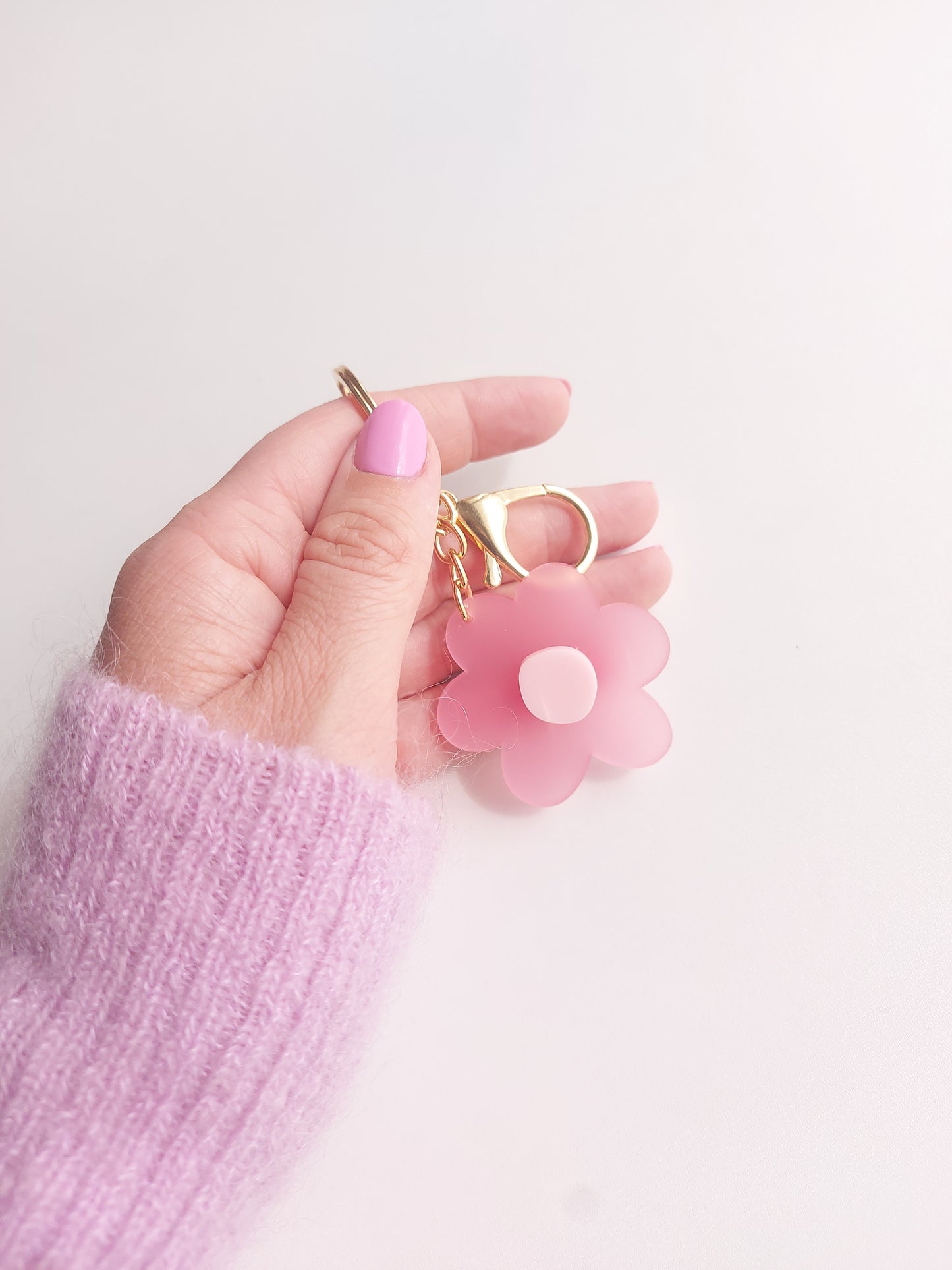 Daisy keyring - Frosted Pink of