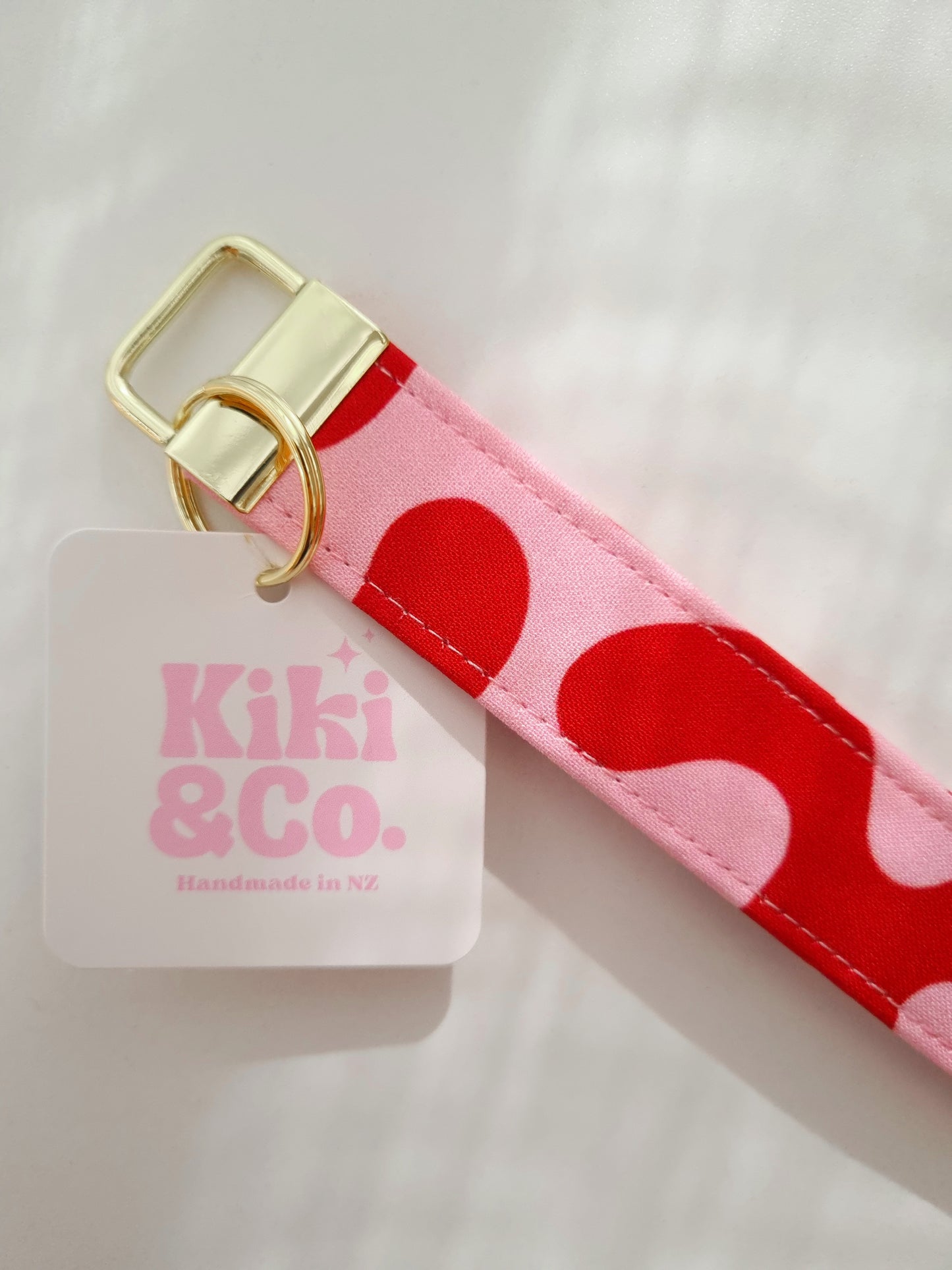 Keychain - Red and Pink Swirls