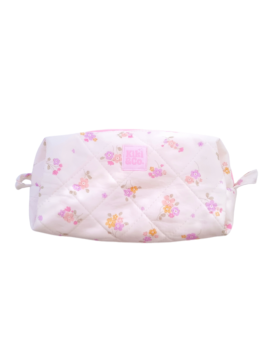 Quilted Makeup Bag- Sweet Floral