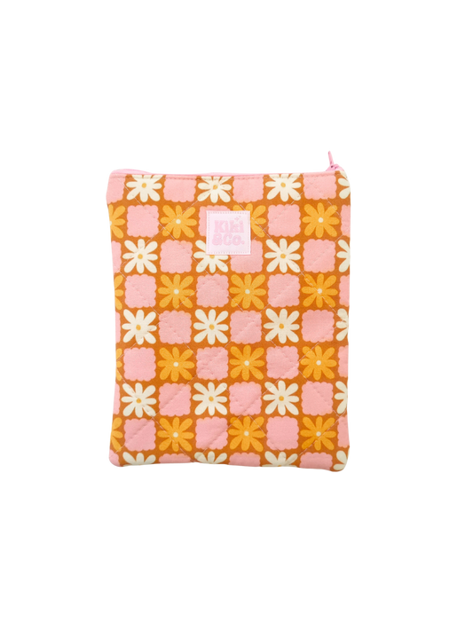 Quilted eReader Sleeve - Rosie - Papaya