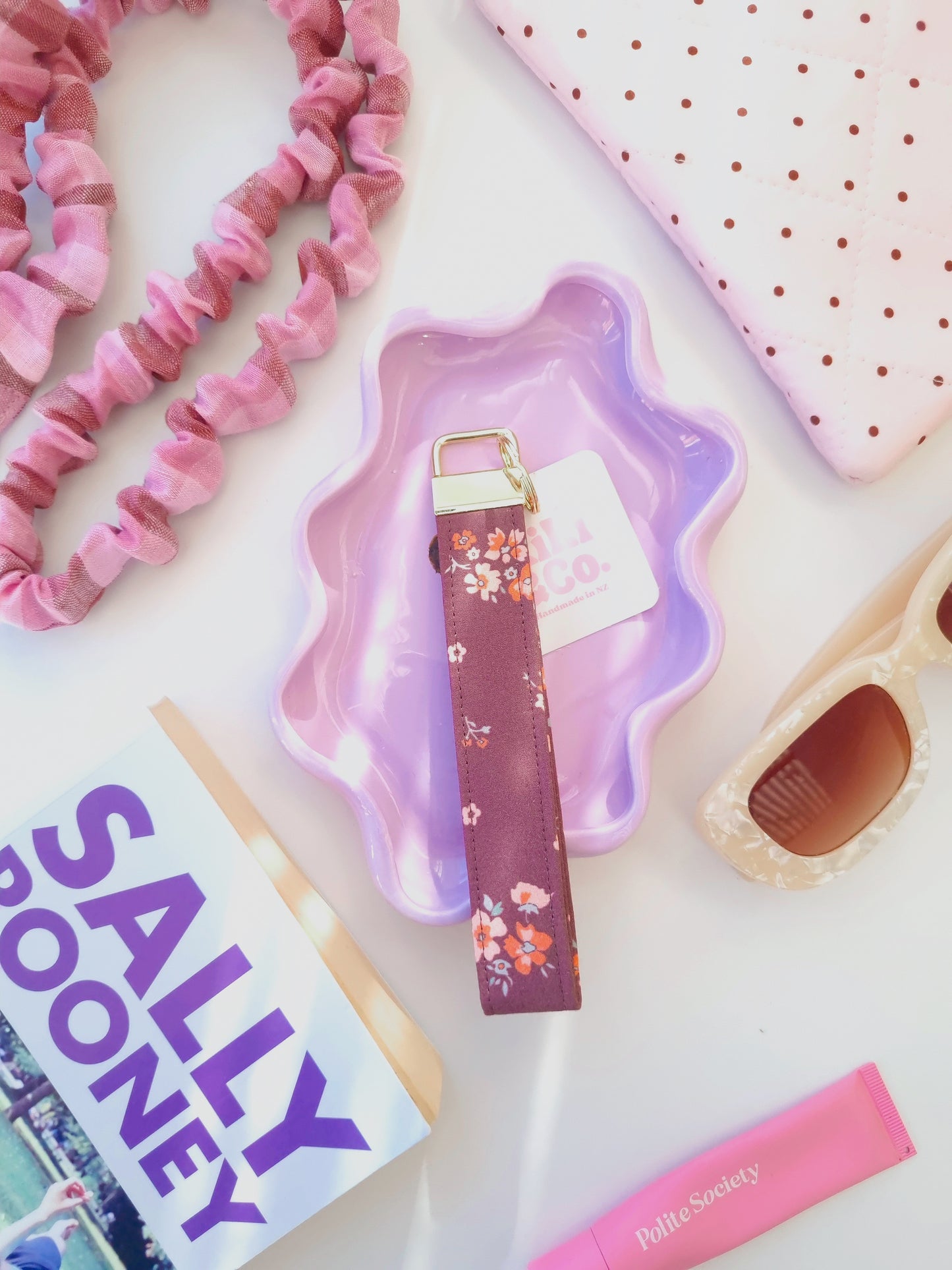 Keychain - Brown Floral
