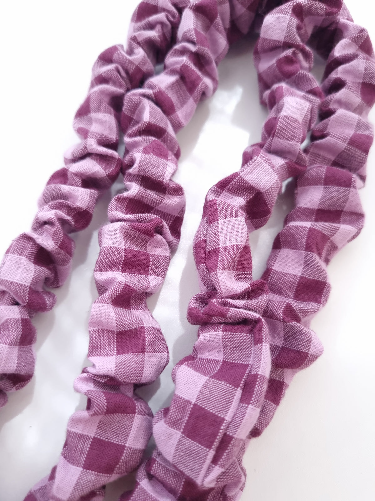 Scrunchie Lanyard - Plum Gingham