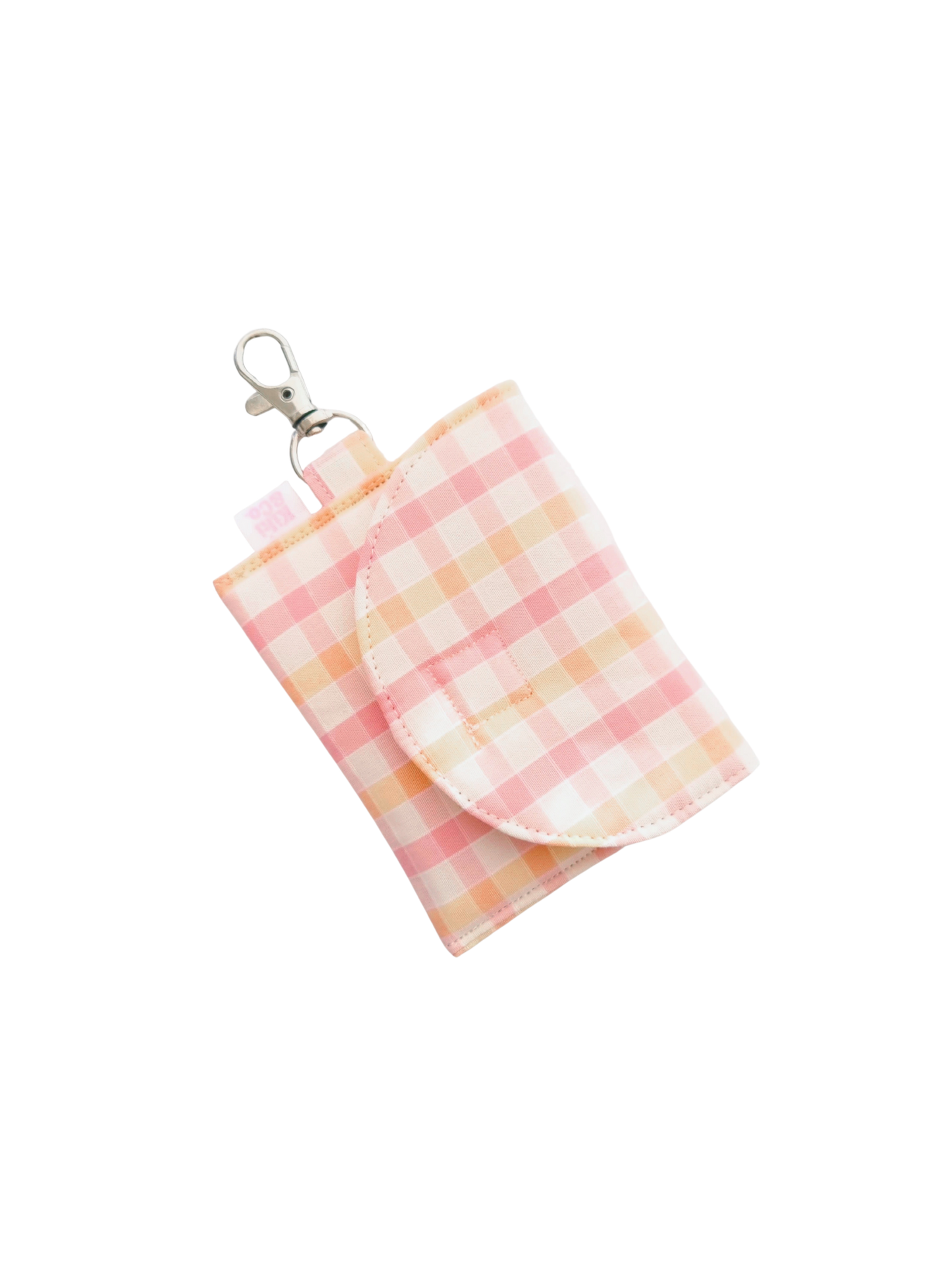 Earbud Pouch - Pink/orange gingham