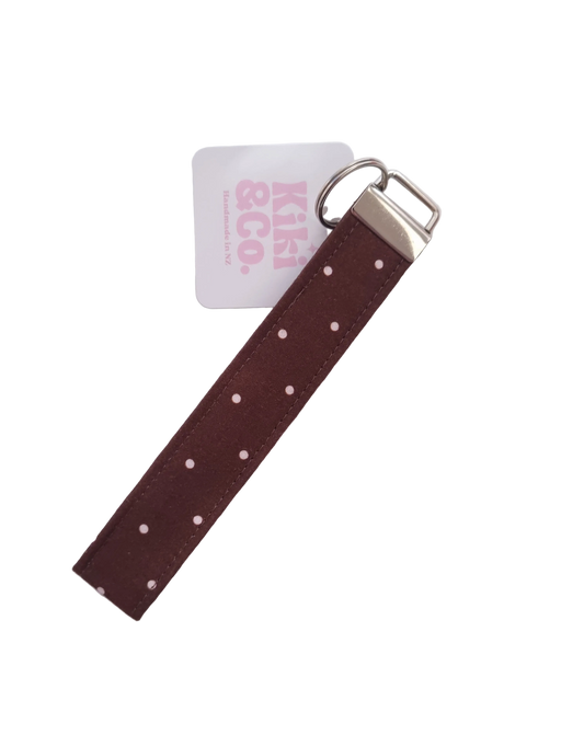 Keychain - Chocolate Polka Dot