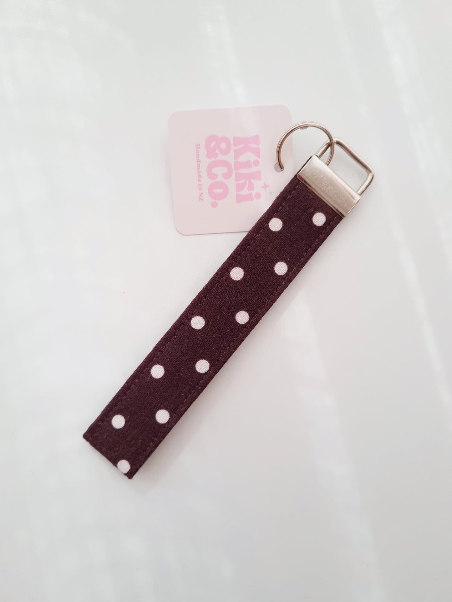 Keychain - Chocolate Polka Dot