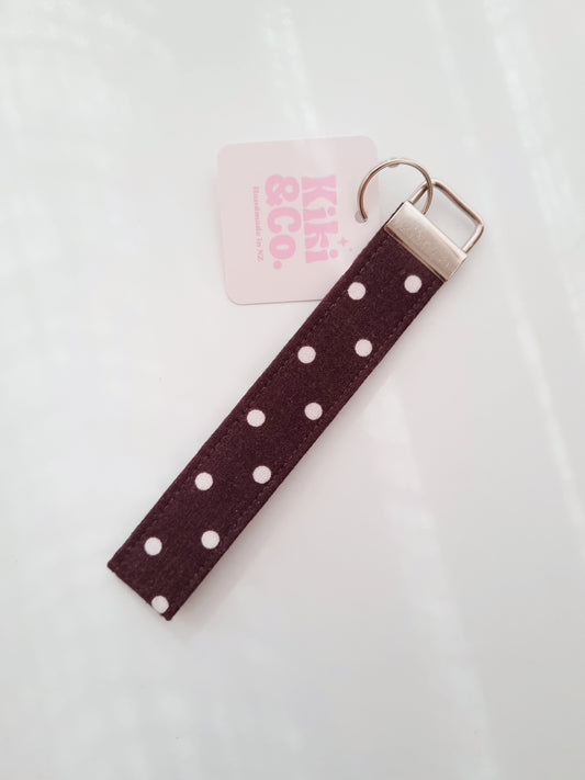 Keychain - Chocolate Polka Dot