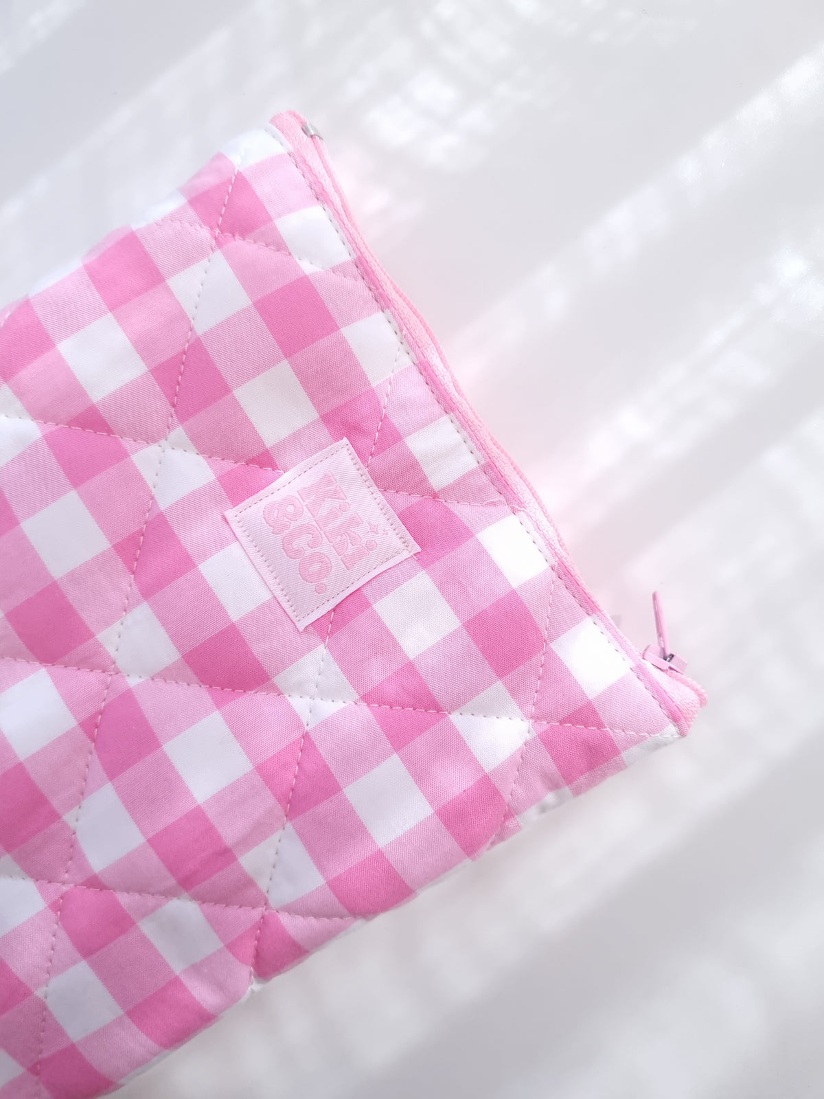 Quilted eReader Sleeve - Pink Gingham